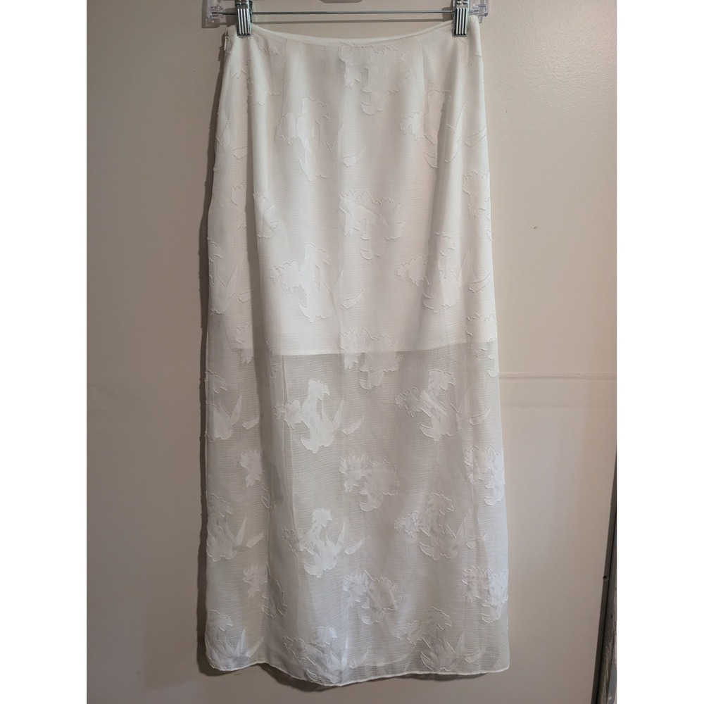 Ali & Jay 2 Piece Skirt Set Womens S White Floral Jacquard Crop Top Maxi Skirt - Picture 9 of 11